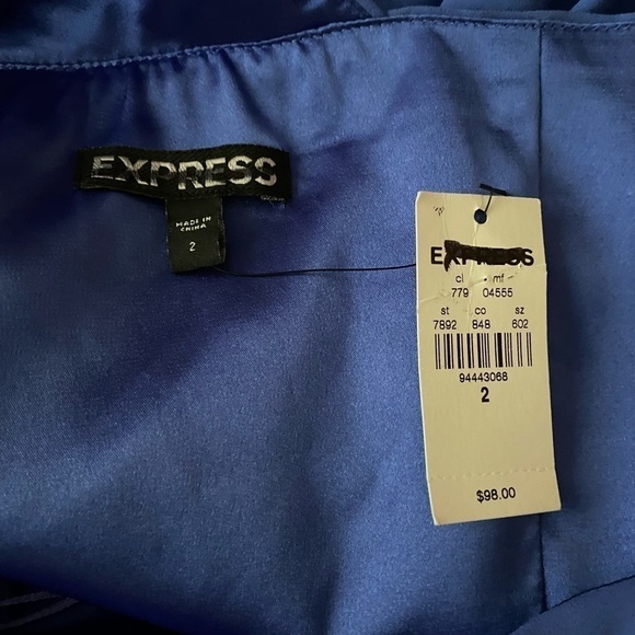 NWT Express Royal Blue One Shoulder Mini Dress – Size 2, Chic & Flirty! - Picture 6 of 7